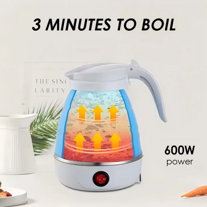 Portable Travel Outdoor Hotel 600ML Fast Electric Kettle – Foldable & Compact Travel Water Boiler