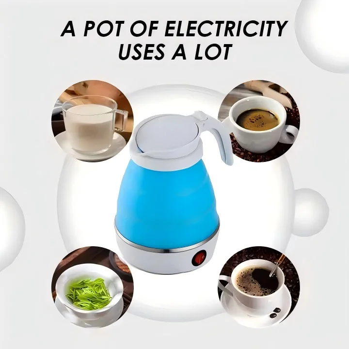 Portable Travel Outdoor Hotel 600ML Fast Electric Kettle – Foldable & Compact Travel Water Boiler