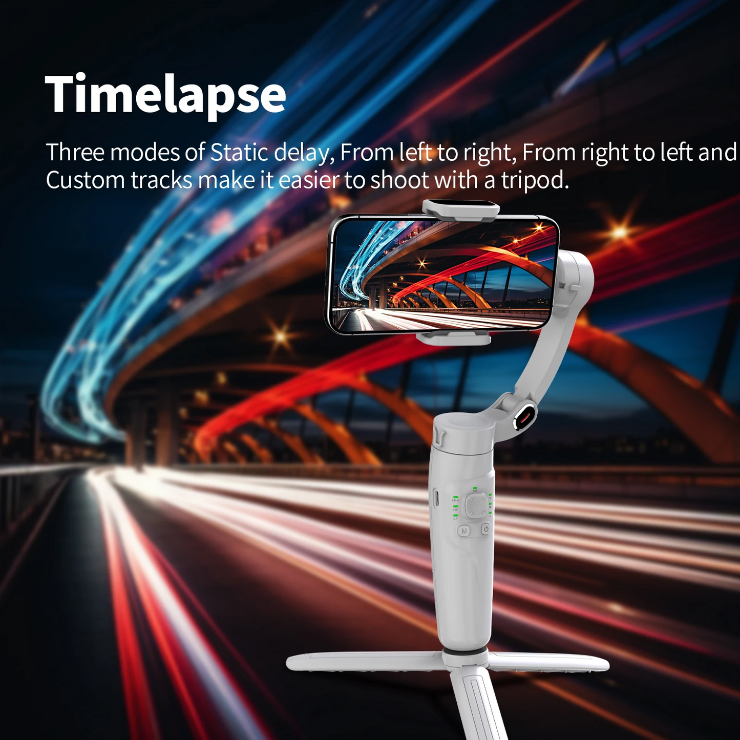 M1 Foldable 3-Axis Gimbal Stabilizer for Smartphones with Face Tracking