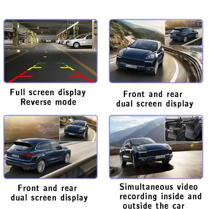 Y15 3 Lens 1080P Car Dash Cam DVR – Front, Rear and Interior Camera Recording