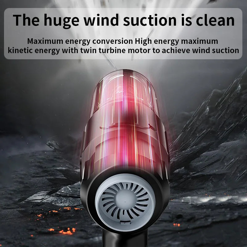 Wireless Portable Car Vacuum 6500–13000mAh – Handheld Strong Suction Cleaner