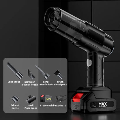 Wireless Portable Car Vacuum 6500–13000mAh – Handheld Strong Suction Cleaner